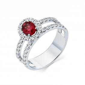 Кольцо из белого золота Мастер Бриллиант 05M1-209337-01-60 с бриллиантом и турмалином 05M1-209337-01-60 фото