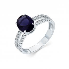 Кольцо из белого золота Мастер Бриллиант 05M1-209338-01-17 с бриллиантом и иолитом 05M1-209338-01-17 фото