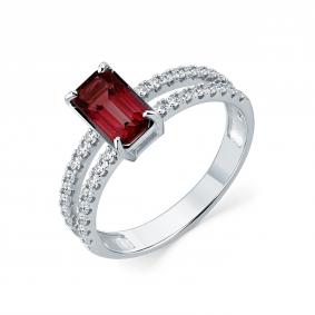 Кольцо из белого золота Мастер Бриллиант 05M1-209338-01-60 с бриллиантом и турмалином 05M1-209338-01-60 фото