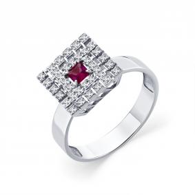 Кольцо из белого золота Мастер Бриллиант 05M1-209341-00-03 с бриллиантом и рубином 05M1-209341-00-03 фото