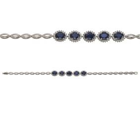 Браслет из белого золота Мастер Бриллиант 05M10-039-02 с бриллиантом и сапфиром 05M10-039-02 фото