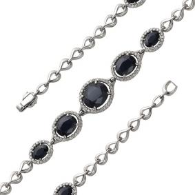 Браслет из белого золота Мастер Бриллиант 05M10-125-02 с бриллиантом и сапфиром 05M10-125-02 фото