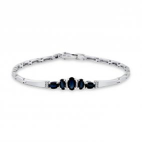 Браслет из белого золота Мастер Бриллиант 05M10-220164-00-02 с бриллиантом и сапфиром 05M10-220164-00-02 фото