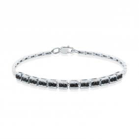 Браслет из белого золота Мастер Бриллиант 05M10-220290-00-48 с чёрным бриллиантом 05M10-220290-00-48 фото