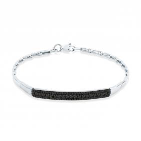 Браслет из белого золота Мастер Бриллиант 05M10-220347-00-48 с чёрным бриллиантом 05M10-220347-00-48 фото