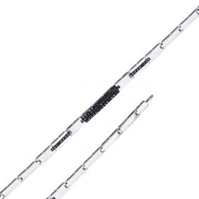 Браслет из белого золота Мастер Бриллиант 05M10-220353-00-48 с чёрным бриллиантом 05M10-220353-00-48 фото