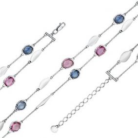 Браслет из белого золота Мастер Бриллиант 05M10-220376-00-57 с сапфиром 05M10-220376-00-57 фото