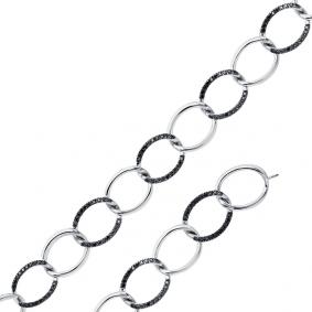 Браслет из белого золота Мастер Бриллиант 05M10-220381-01-48 с чёрным бриллиантом 05M10-220381-01-48 фото