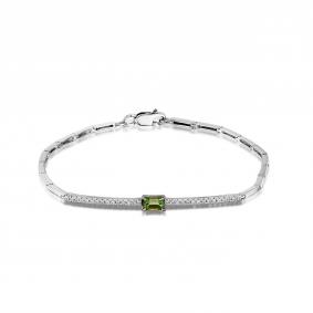 Браслет из белого золота Мастер Бриллиант 05M10-220383-00-60 с бриллиантом и турмалином 05M10-220383-00-60 фото