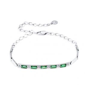 Браслет из белого золота Мастер Бриллиант 05M10-220413-00-01 с бриллиантом и изумрудом 05M10-220413-00-01 фото