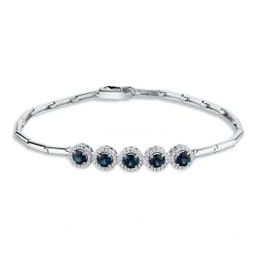 Браслет из белого золота Мастер Бриллиант 05M10-220440-00-02 с бриллиантом и сапфиром 05M10-220440-00-02 фото