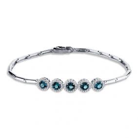 Браслет из белого золота Мастер Бриллиант 05M10-220440-00-10 с бриллиантом и Лондон топазом 05M10-220440-00-10 фото