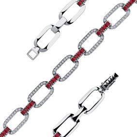 Браслет из белого золота Мастер Бриллиант 05M10-220452-00-03 с бриллиантом и рубином 05M10-220452-00-03 фото