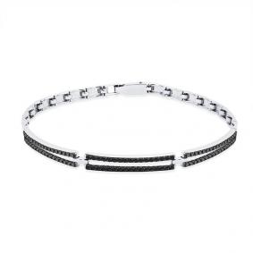 Браслет из белого золота Мастер Бриллиант 05M10-220475-00-48 с чёрным бриллиантом 05M10-220475-00-48 фото