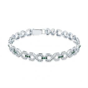 Браслет из белого золота Мастер Бриллиант 05M10-220482-00-01 с бриллиантом и изумрудом 05M10-220482-00-01 фото