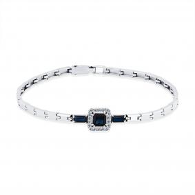 Браслет из белого золота Мастер Бриллиант 05M10-220487-00-02 с бриллиантом и сапфиром 05M10-220487-00-02 фото