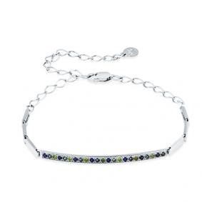 Браслет из белого золота Мастер Бриллиант 05M10-220490-00-55 с бриллиантом и сапфиром 05M10-220490-00-55 фото