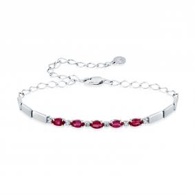 Браслет из белого золота Мастер Бриллиант 05M10-220494-00-03 с бриллиантом и рубином 05M10-220494-00-03 фото