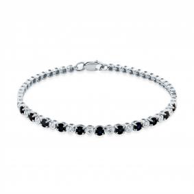 Браслет из белого золота Мастер Бриллиант 05M10-220496-00-02 с бриллиантом и сапфиром 05M10-220496-00-02 фото