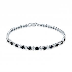 Браслет из белого золота Мастер Бриллиант 05M10-220496-01-02 с бриллиантом и сапфиром 05M10-220496-01-02 фото