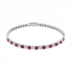 Браслет из белого золота Мастер Бриллиант 05M10-220496-01-03 с бриллиантом и рубином 05M10-220496-01-03 фото