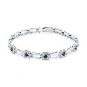 Браслет из белого золота Мастер Бриллиант 05M10-220499-00-02 с бриллиантом и сапфиром 05M10-220499-00-02 фото