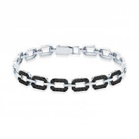 Браслет из белого золота Мастер Бриллиант 05M10-220508-00-48 с чёрным бриллиантом 05M10-220508-00-48 фото