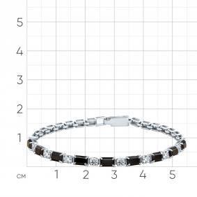 Браслет из белого золота Мастер Бриллиант 05M10-220510-00-55 с бриллиантом и чёрным бриллиантом 05M10-220510-00-55 фото
