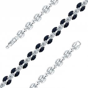 Браслет из белого золота Мастер Бриллиант 05M10-220520-00-02 с бриллиантом и сапфиром 05M10-220520-00-02 фото