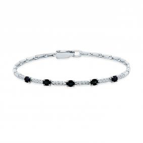 Браслет из белого золота Мастер Бриллиант 05M10-220555-00-02 с бриллиантом и сапфиром 05M10-220555-00-02 фото