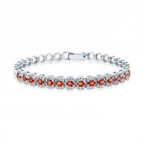 Браслет из белого золота Мастер Бриллиант 05M10-220565-00-47 с бриллиантом и сапфиром 05M10-220565-00-47 фото