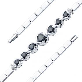 Браслет из белого золота Мастер Бриллиант 05M10-247-02 с бриллиантом и сапфиром 05M10-247-02 фото