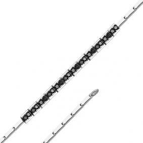 Браслет из белого золота Мастер Бриллиант 05M10-290-48 с чёрным бриллиантом 05M10-290-48 фото