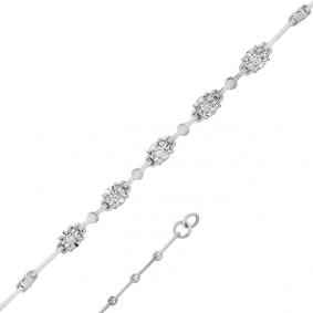 Браслет из белого золота Мастер Бриллиант 05M10-328 с бриллиантом 05M10-328 фото