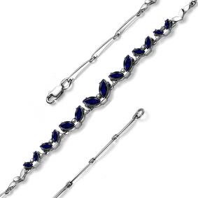 Браслет из белого золота Мастер Бриллиант 05M10-335-02 с сапфиром 05M10-335-02 фото