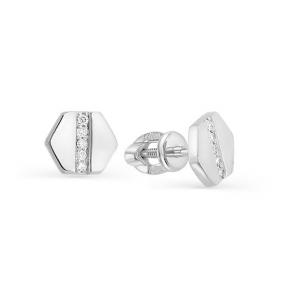 Серьги из белого золота Мастер Бриллиант 05M2-102-018 с бриллиантом 05M2-102-018 фото