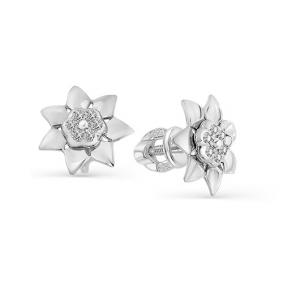 Серьги из белого золота Мастер Бриллиант 05M2-102-035 с бриллиантом 05M2-102-035 фото