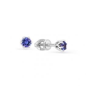Серьги из белого золота Мастер Бриллиант 05M2-102-061-31 с танзанитом 05M2-102-061-31 фото