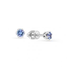 Серьги из белого золота Мастер Бриллиант 05M2-102-061-50 с сапфиром 05M2-102-061-50 фото