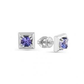 Серьги из белого золота Мастер Бриллиант 05M2-102-077-31 с танзанитом 05M2-102-077-31 фото