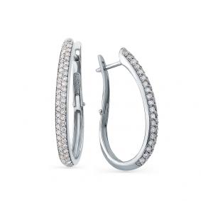 Серьги из белого золота Мастер Бриллиант 05M2-104-212 с бриллиантом 05M2-104-212 фото