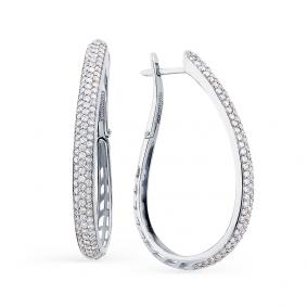 Серьги из белого золота Мастер Бриллиант 05M2-104-213 с бриллиантом 05M2-104-213 фото