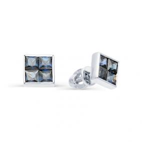 Серьги из белого золота Мастер Бриллиант 05M2-104-272-02 с сапфиром 05M2-104-272-02 фото