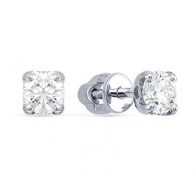 Серьги из белого золота Мастер Бриллиант 05M2-104-296/1 с бриллиантом 05M2-104-296/1 фото