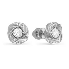 Серьги из белого золота Мастер Бриллиант 05M2-104-300 с бриллиантом 05M2-104-300 фото