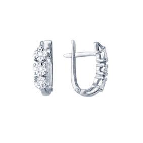 Серьги из белого золота Мастер Бриллиант 05M2-104-881 с бриллиантом 05M2-104-881 фото