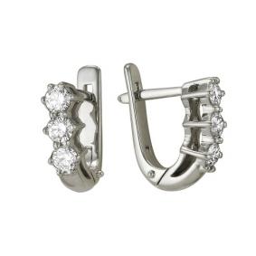 Серьги из белого золота Мастер Бриллиант 05M2-104-93 с бриллиантом 05M2-104-93 фото