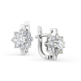 Серьги из белого золота Мастер Бриллиант 05M2-105-479 с бриллиантом 05M2-105-479 фото