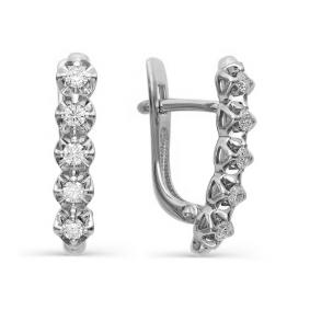 Серьги из белого золота Мастер Бриллиант 05M2-105-492 с бриллиантом 05M2-105-492 фото