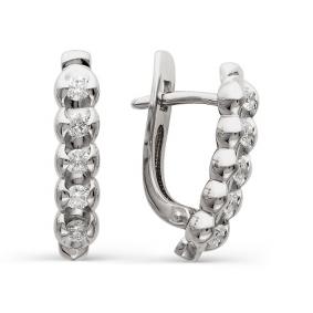 Серьги из белого золота Мастер Бриллиант 05M2-105-499 с бриллиантом 05M2-105-499 фото